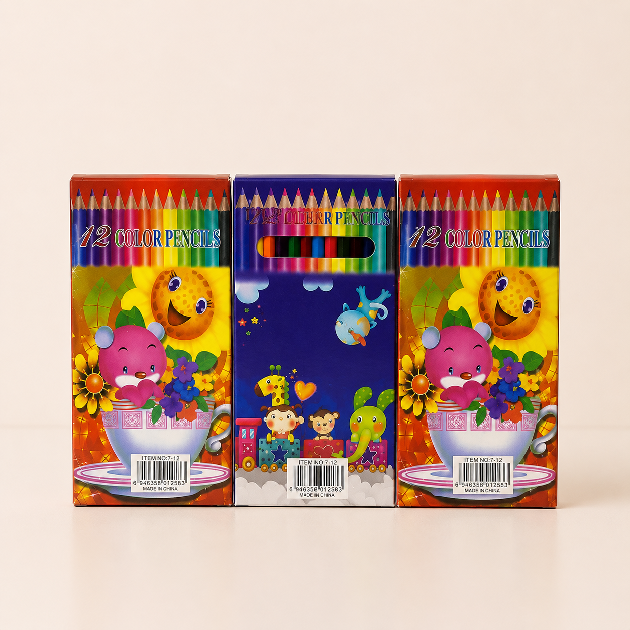 Wooden Colored Pencils – 24 Pack (6 Colors)